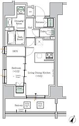JR山手線 田町駅 徒歩7分の賃貸マンション 9階1LDKの間取り