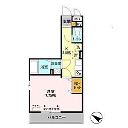 つくばエクスプレス 三郷中央駅 徒歩8分の賃貸アパート 3階1Kの間取り