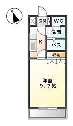 パルハウス 1階1Kの間取り