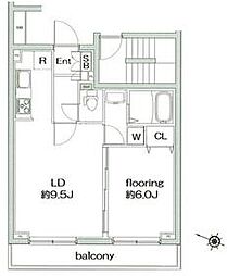 グランヴァン西馬込III 5階1LDKの間取り