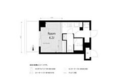 京急本線 大森海岸駅 徒歩6分の賃貸マンション 6階ワンルームの間取り