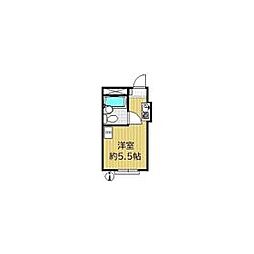 東京メトロ有楽町線 江戸川橋駅 徒歩4分の賃貸マンション 4階ワンルームの間取り