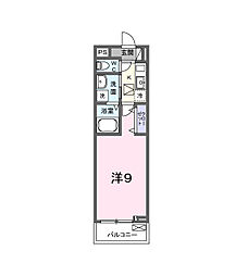 JR東海道・山陽本線 山科駅 徒歩8分の賃貸アパート 1階1Kの間取り