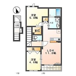 間取図画像 2LDK
