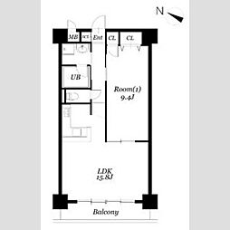 ROSETOWER元今泉 1LDKの間取図画像