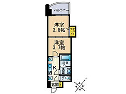 アリビオ博多駅北 2Kの間取図画像