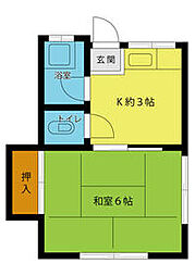 永井荘 1Kの間取図画像