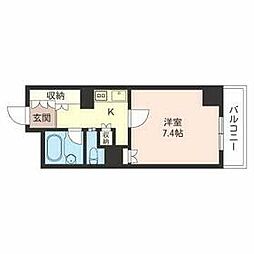 エスティメゾン川崎 1Kの間取図画像