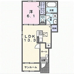 けやきレジデンスα 1LDKの間取図画像