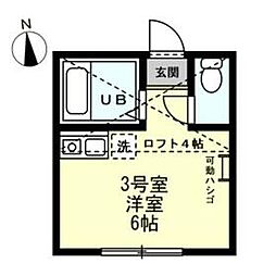 ユナイト根岸バルティアの杜 ワンルームの間取図画像