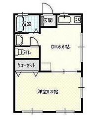 M.一番星 1DKの間取図画像