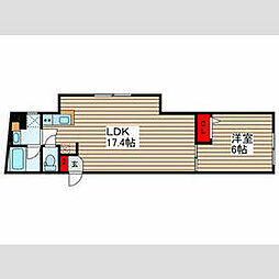 練馬区上石神井3丁目マンション 1LDKの間取図画像