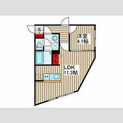 練馬区上石神井3丁目マンション 1LDKの間取図画像