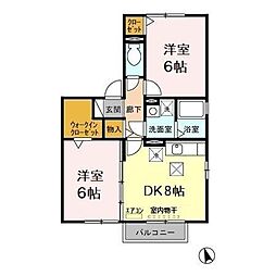 プレッソ 2DKの間取図画像