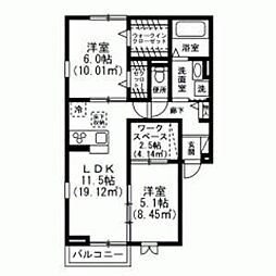 セオリー 2SLDKの間取図画像