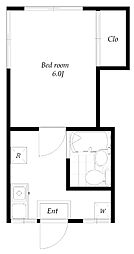 エスコーポ 1Kの間取図画像