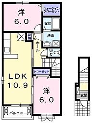サンリットC 2LDKの間取図画像