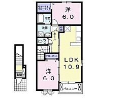アイレジデンス1番館 2LDKの間取図画像