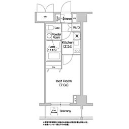 コンフォリア豊洲 1Kの間取図画像