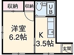 JR総武線 新小岩駅 徒歩11分の賃貸マンション 3階1Kの間取り