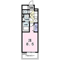 ベルフォースルミエール 1Kの間取図画像