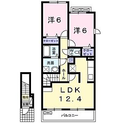 プラシード・KB 2LDKの間取図画像