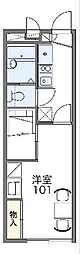 レオパレスZAOH 1Kの間取図画像