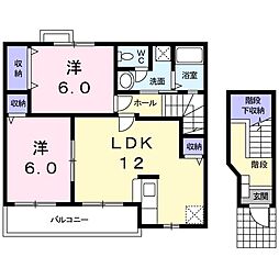 マリオン・スター牛川通 2LDKの間取図画像
