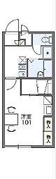 レオパレスガーネット 1Kの間取図画像