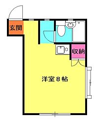 チェリーワン ワンルームの間取図画像