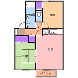 サンセールA 2LDKの間取図画像