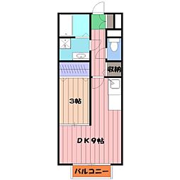 京王線 南平駅 徒歩10分の賃貸アパート 1階1DKの間取り