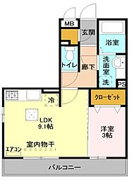 ロハス末広 1LDKの間取図画像