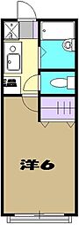 JR中央線 武蔵小金井駅 徒歩6分の賃貸アパート 2階1Kの間取り
