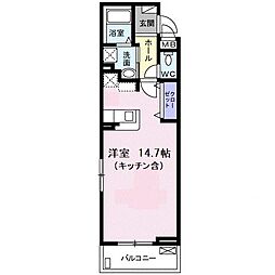 ルーチェソラーレ ワンルームの間取図画像