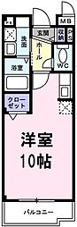 プリムローズ2 ワンルームの間取図画像