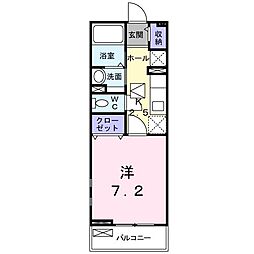ジェルメアイA棟 1Kの間取図画像