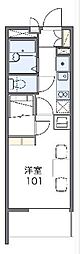 レオパレスプランタン2 1Kの間取図画像