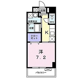 ラフィーナ 1Kの間取図画像