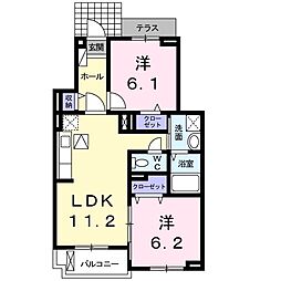 ベリーハウス 2LDKの間取図画像