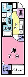 オレンティア 1Kの間取図画像