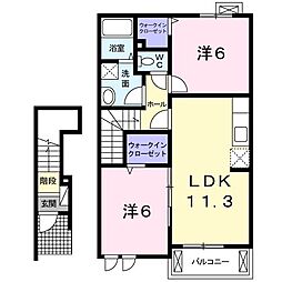 E・ロード 2LDKの間取図画像