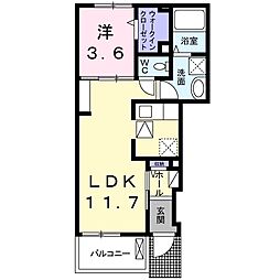 ラヴィベールA 1LDKの間取図画像