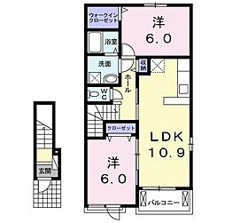 レーヴ・フォルム 2LDKの間取図画像