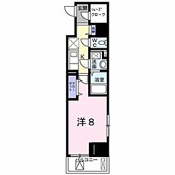 サン・パラスト 1Kの間取図画像