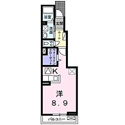 グレイスB ワンルームの間取図画像
