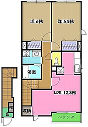 リアド1 2LDKの間取図画像