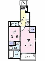 ルクリア 2Kの間取図画像