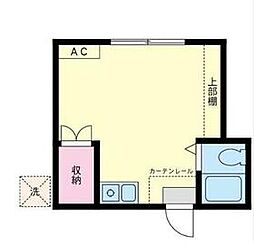 ビエント相原 1階ワンルームの間取り