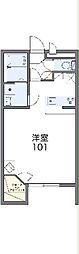 レオパレスコスモスカイ2 1Kの間取図画像